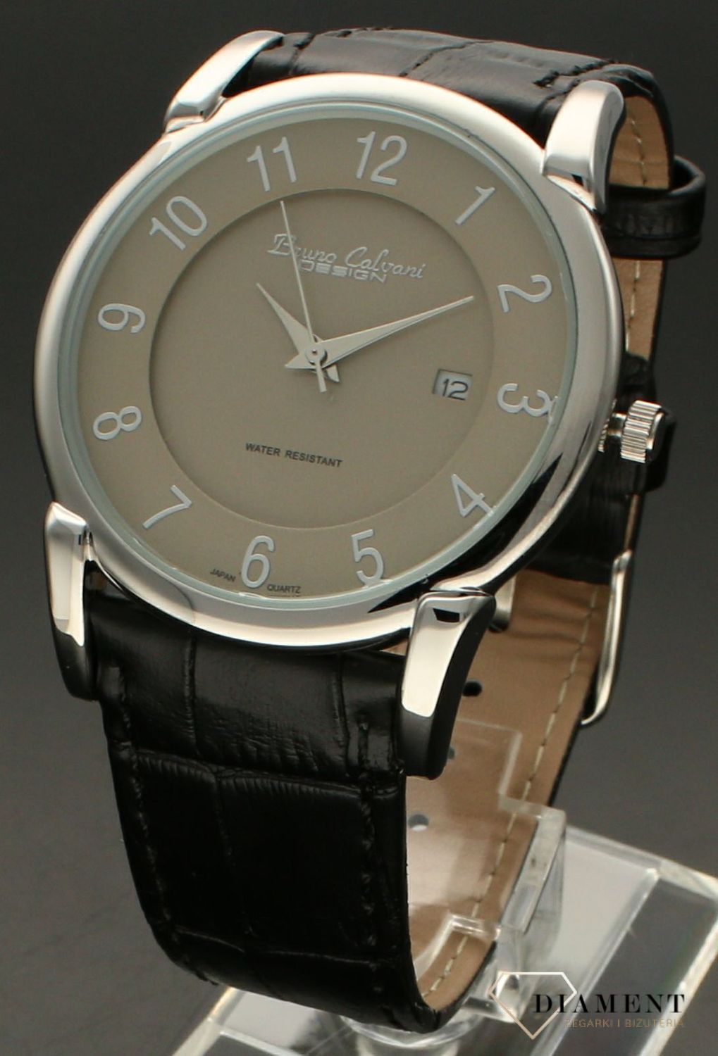 Zegarek męski Bruno Calvani BC2585 SILVER na czarnym pasku.jpg